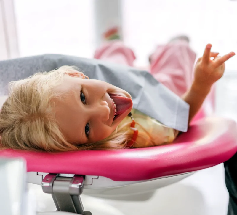 Child with special needs calm and comfortable before dental procedure at Germantown Pediatric Dental Center